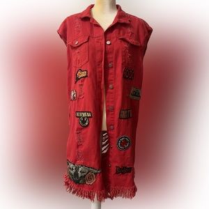 Long Jean distressed jacket